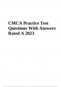 CMCA Exam Questions With Answers Latest Updated 2024 (GRADED)