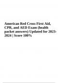 American Red Cross First Aid, CPR, and AED Exam Questions With Answers Latest Updated 2024 (GRADED)