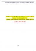 Test Bank for Porth's Pathophysiology Concepts of Altered Health 10th Edition 2023/2024. Complete Guide with 100% Correct and Verified Answers.  LATEST 2024 UPDATE