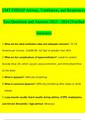 EMT FISDAP Airway, Ventilation, and Respiratory Test Questions and Answers