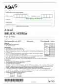 AQA 2023 A-level BIBLICAL HEBREW Paper 3 Poetry QP (7677/3)