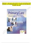 Test bank for primary care art and science of advanced practice nursing an interprofessional approach 6th edition dunphy Latest update 2023-2024