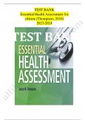 Test bank for essential health assessment 1st edition thompson 2018 Latest update 2023-2024