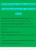 EMT FISDAP Airway, Ventilation, and Respiratory Test Questions and Answers