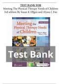 Test Bank for Meeting the Physical Therapy Needs of Children Third Edition  | All Chapters | COMPLETE GUIDE A+