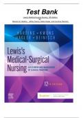 Test Bank For Lewis's Medical-Surgical Nursing 12th Edition Mariann Harding Chapter 1-69 | Complete Guide Newest Version 2024