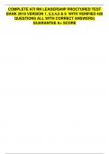 COMPLETE ATI RN LEADERSHIP PROCTORED TEST BANK 2019 VERSION 1, 2,3,4,5 & 6 WITH VERIFIED 420 QUESTIONS ALL WITH CORRECT ANSWERS) GUARANTEE A+ SCORE