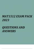 MAT1512 QUESTIONS AND CORRECT ANSWERS EXAM PACK