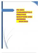 PN HESI FUNDAMENTALS PRACTICE QUESTIONS AND ANSWERS	2024/2025