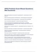 APEA Predictor Exam Missed Questions Well Answered.