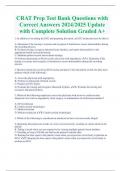 CRAT Prep Test Bank Questions with  Correct Answers 2024/2025 Update  with Complete Solution Graded A+