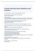 Frontier Security Exam Questions and Answers- Graded A