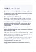 APHR Key Terms Exam Questions and Answers