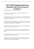 ESL TEXES Supplemental Exam  Questions with Correct Answers  Graded A+ 