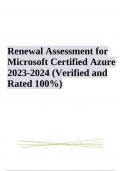Renewal Assessment for Microsoft Certified Azure Questions With Answers 2024 (Verified )