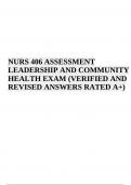 NURS 406 ASSESSMENT EXAM QUESTIONS WITH ANSWERS LATEST 2024 RATED A+