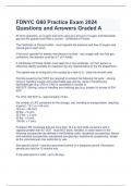 FDNYC G60 Practice Exam 2024 Questions and Answers Graded A