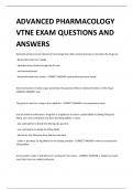 ADVANCED PHARMACOLOGY VTNE EXAM QUESTIONS AND ANSWERS 