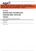 AQA A-level DESIGN AND TECHNOLOGY: PRODUCT DESIGN 7552/2 Paper 2 Designing and Making Principles Mark scheme June 2023 Version: 1.0 Final