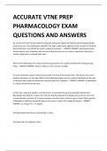 ACCURATE VTNE PREP PHARMACOLOGY EXAM QUESTIONS AND ANSWERS 