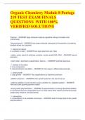 Organic Chemistry Module 8 Portage 219 TEST EXAM FINALS QUESTIONS WITH 100% VERIFIED SOLUTIONS