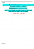 TEST BANK. PATHOPHYSIOLOGY. THE BIOLOGIC BASIS FOR DISEASE IN ADULTS AND CHILDREN 8th Edition .Kathryn L. McCance, Sue E. Huether. THIS TESTBANK HAS ALL THE QUESTIONS FROM ALL CHAPTERS ANSWERED ACCURATELY.  LATEST 2024 UPDATE   