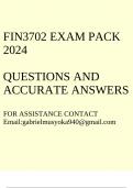 FIN3702 Exam pack 2024(Questions and answers)