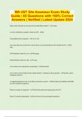 WA UST Site Assessor Exam Study Guide | 85 Questions with 100% Correct Answers | Verified | Latest Update 2024