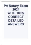 PA Notary Exam 2024  WITH 100% CORRECT DETAILED ANSWERS