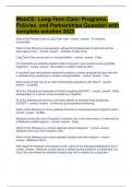 WEBCE Long-Term Care: Programs, Policies, and Partnerships Question with complete solution 2023/2024