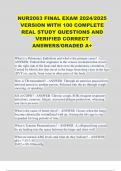 NUR2063 FINAL EXAM 2024/2025 VERSION WITH 100 COMPLETE REAL STUDY QUESTIONS AND VERIFIED CORRECT ANSWERS/GRADED A+ 