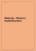 MATERNITY  WOMEN'S HEALTH DISODERS