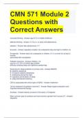 CMN 571 Module 2 Questions with Correct Answers A GRADED  to pass.