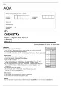 AQA AS LEVEL CHEMISTRY Paper 2   MAY 2022  FINAL QUESTION PAPEROrganic and Physical Chemistry