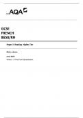 AQA GCSE  FRENCH  8658/RH  Paper 3 Reading Higher Tier  Mark scheme 2023