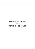Business Studies Unit 1: Ultimate Revision Booklet