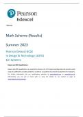 Pearson Edexcel GCSE In Design & Technology (1DT0) 1D: Systems Mark Scheme  Summer 2023 