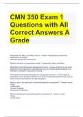 CMN 350 Exam 1 Questions with All Correct Answers