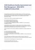 C430 Healthcare Quality Improvement and Risk Management - WGU WITH COMPLETE SOLUTION