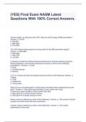 (YES) Final Exam NASM Latest Questions With 100% Correct Answers.