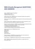 EMD-Q Quality Management QUESTIONS AND ANSWERS 