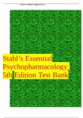 Stahl’s Essential Psychopharmacology 5th Edition Test Bank