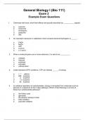 General Biology I (Bio 111) Exam 2 Questions and Answers