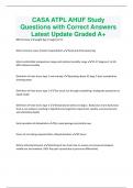 CASA ATPL AHUF Study  Questions with Correct Answers Latest Update Graded A+ 