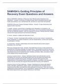 SAMHSA's Guiding Principles of Recovery Exam Questions and Answers