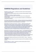 SAMHSA Regulations and Guidelines Exam Questions and Answers