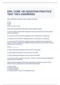 EPA: CORE 185 QUESTION PRACTICE TEST 100% ANSWERED