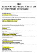 NGN HESI PN MED SURGE /MED SURGE PN HESI EXIT EXAM  TEST BANK NEWEST 2023-2024 