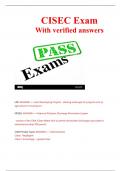 CISEC Exam With verified answers