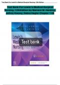 Lewis Medical Surgical Nursing, 10th Edition:Test Bank - Lewis Medical Surgical Nursing, 12th Edition:Lewis Medical Surgical Nursing, 12th Edition: 100% Verified Questions & Answers: Updated A+Score Solution